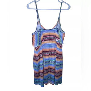 American Rag Cie Above The Knee Dress Colorful Stripes Size Large Summer Spring